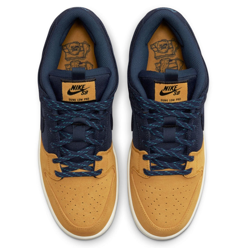 Midnight Navy/Desert Ochre Dunk Low Pro Premium Nike SB Skate Shoe Top