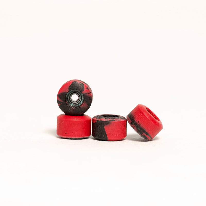Abstract 105A Mini Swirls Urethane Fingerboard Wheels - Red/Black
