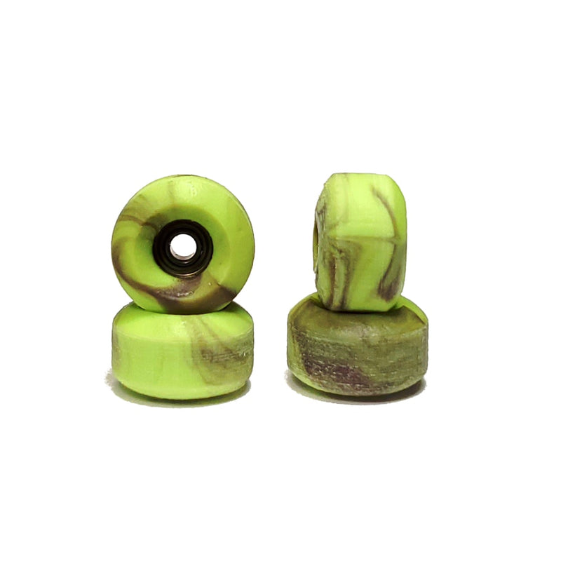 Abstract 105A Conical Swirl Urethane Fingerboard Wheels - Green/Black
