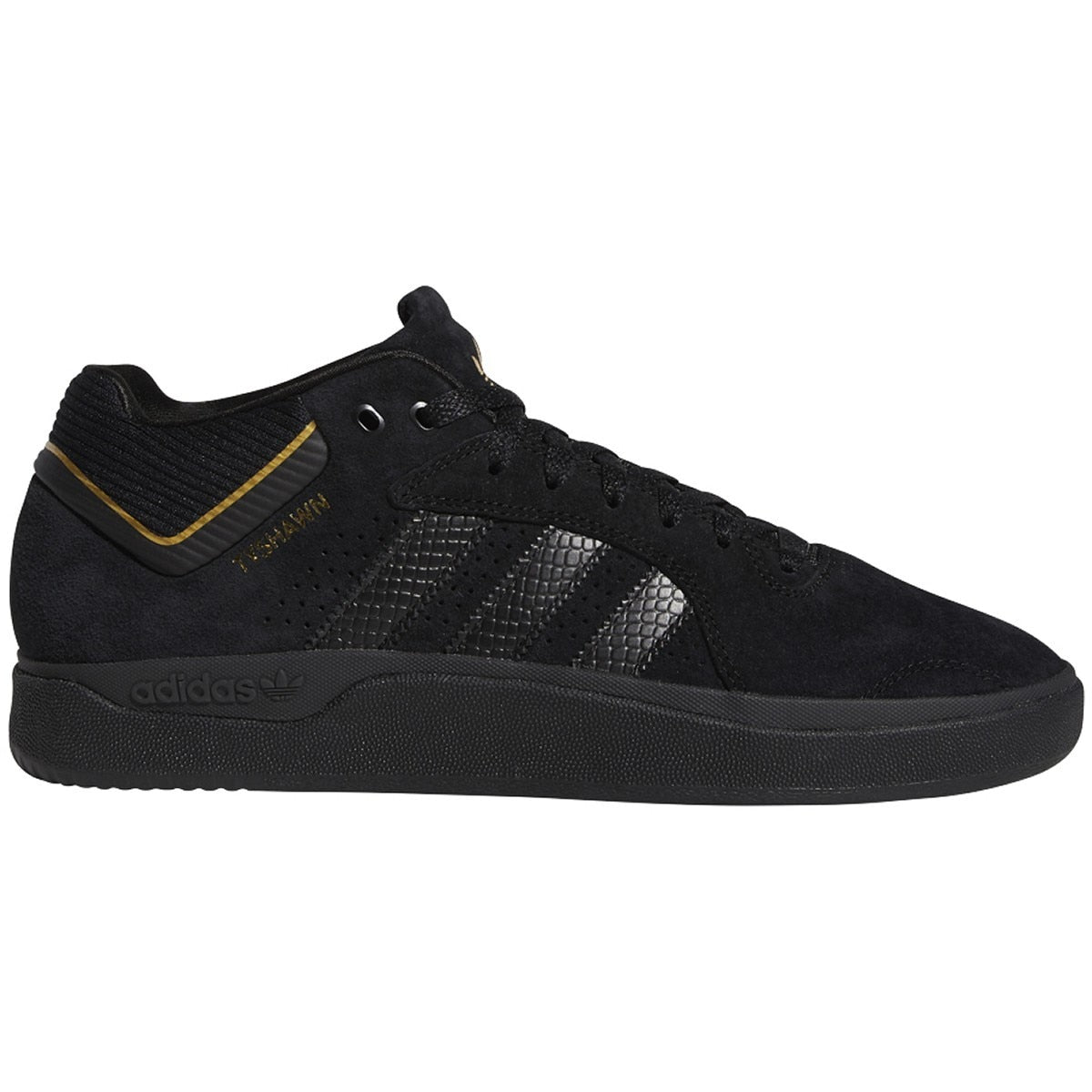 Adidas Tyshawn Skate Shoe - Black/Black/Gold