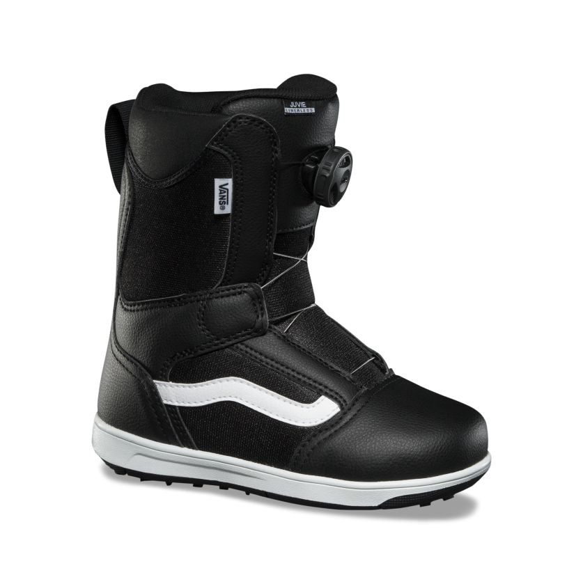 Black/White Kids Linerless Vans Juvie BOA Snowboard Boots