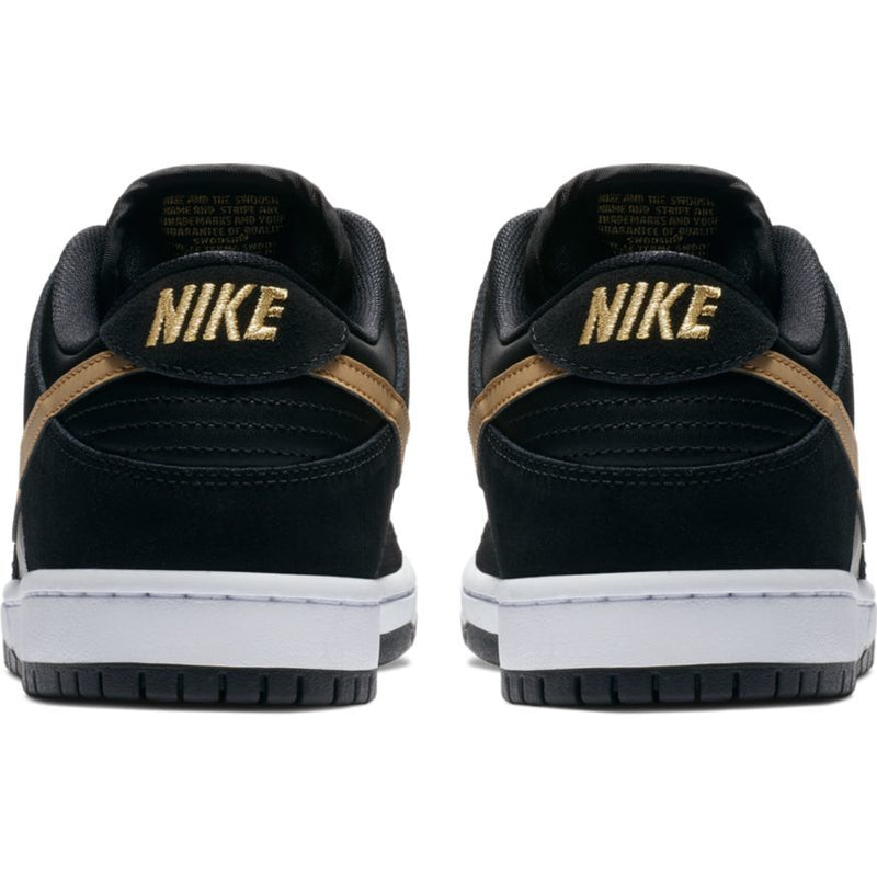 Nike SB Dunk Low Pro Skate Shoe - Black/Metallic Gold - White