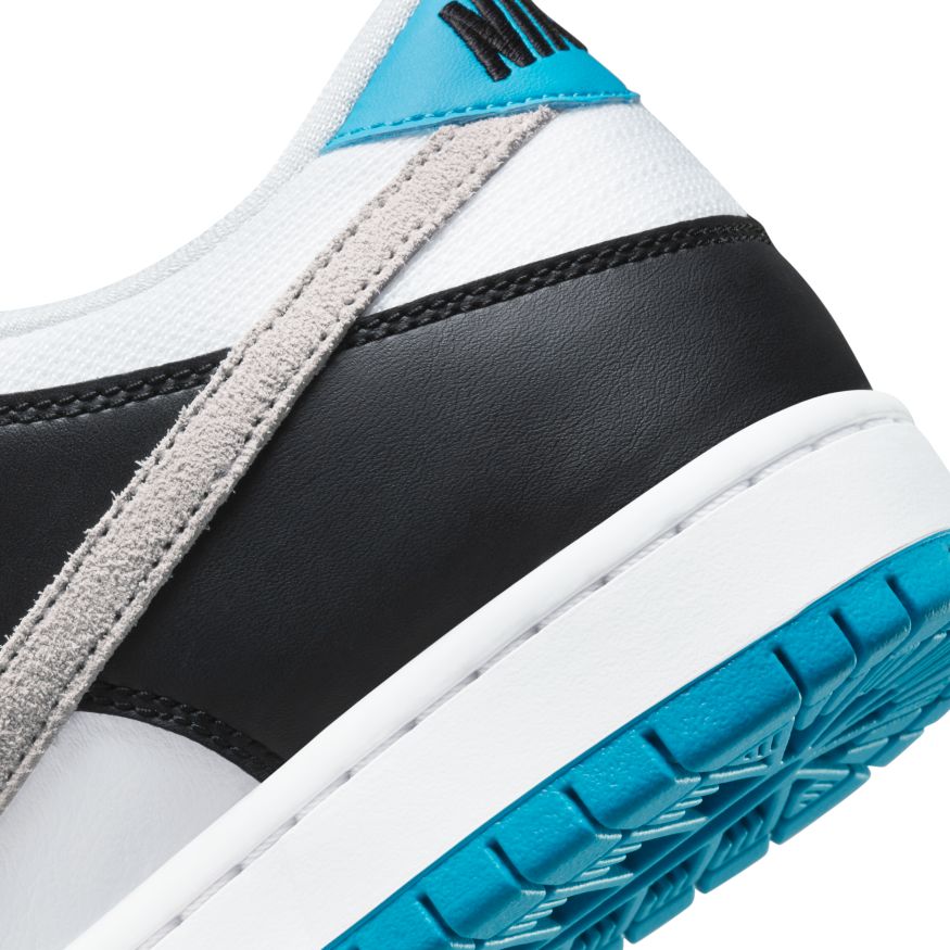 Nike SB Dunk Low Pro Skate Shoe - White/Neutral Grey-Black-Laser Blue