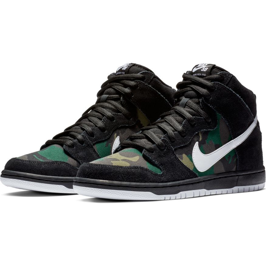 Nike SB Dunk High Pro Skateboard Shoes - Black/White - Iguana - Baroque  Brown