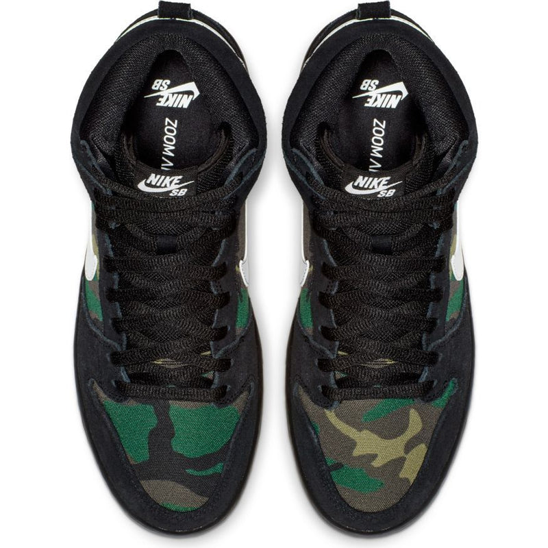 Nike SB Dunk High Pro Skateboard Shoes - Black/White - Iguana - Baroque Brown