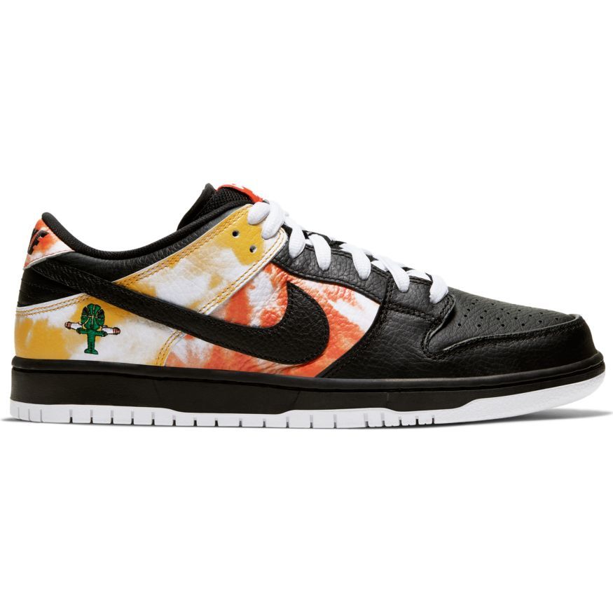 Nike SB Dunk Low Pro QS Tie Dye Raygun Skate Shoes - Black/Black-Orange Flash