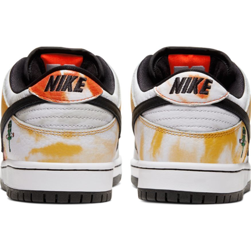 Nike SB Dunk Low Pro QS Tie Dye Raygun Skate Shoes - White/Bback-Orang