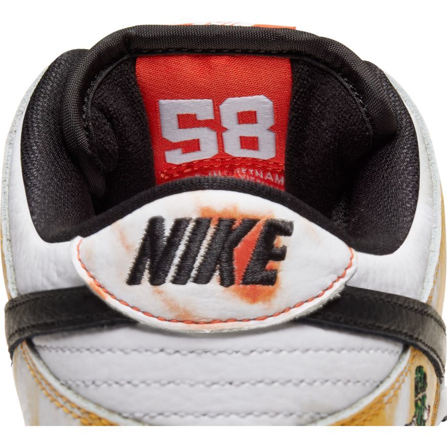 Nike SB Dunk Low Pro QS Tie Dye Raygun Skate Shoes - White/Bback-Orange Flash