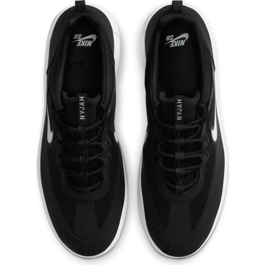 Black/White Nyjah Free 2 Nike SB Skateboarding Shoe Top