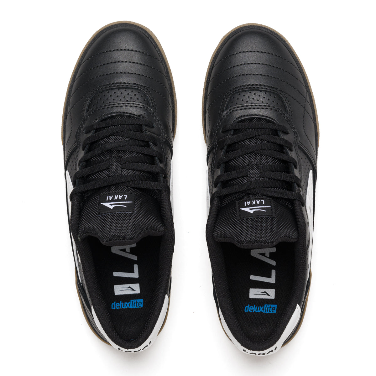 Black/Gum Leather Lakai Cambridge Skate Shoe Top