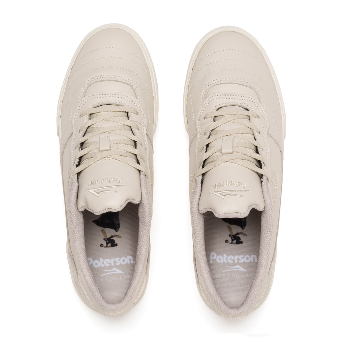 Cream White Leather Paterson x Lakai Cambridge Skateboard Shoe Top