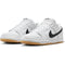 White Leather Dunk Low Pro Nike SB Skate Shoe Front