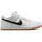 White Leather Dunk Low Pro Nike SB Skate Shoe