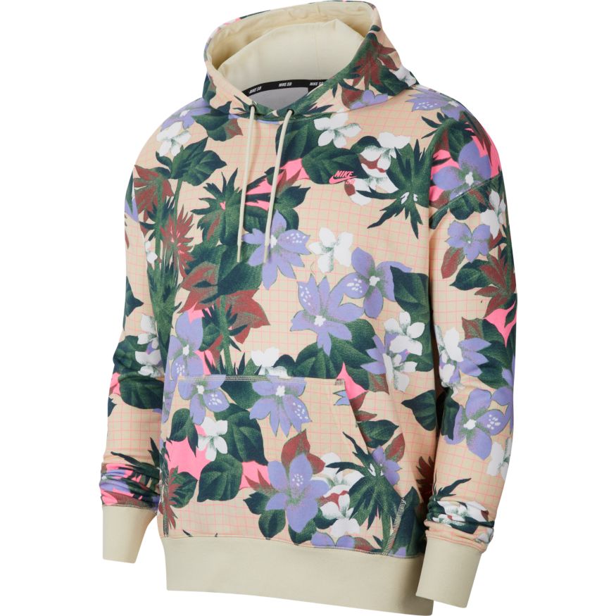 Nike SB Printed Skate Hoodie - Fossil/Fossil/Digital Pink