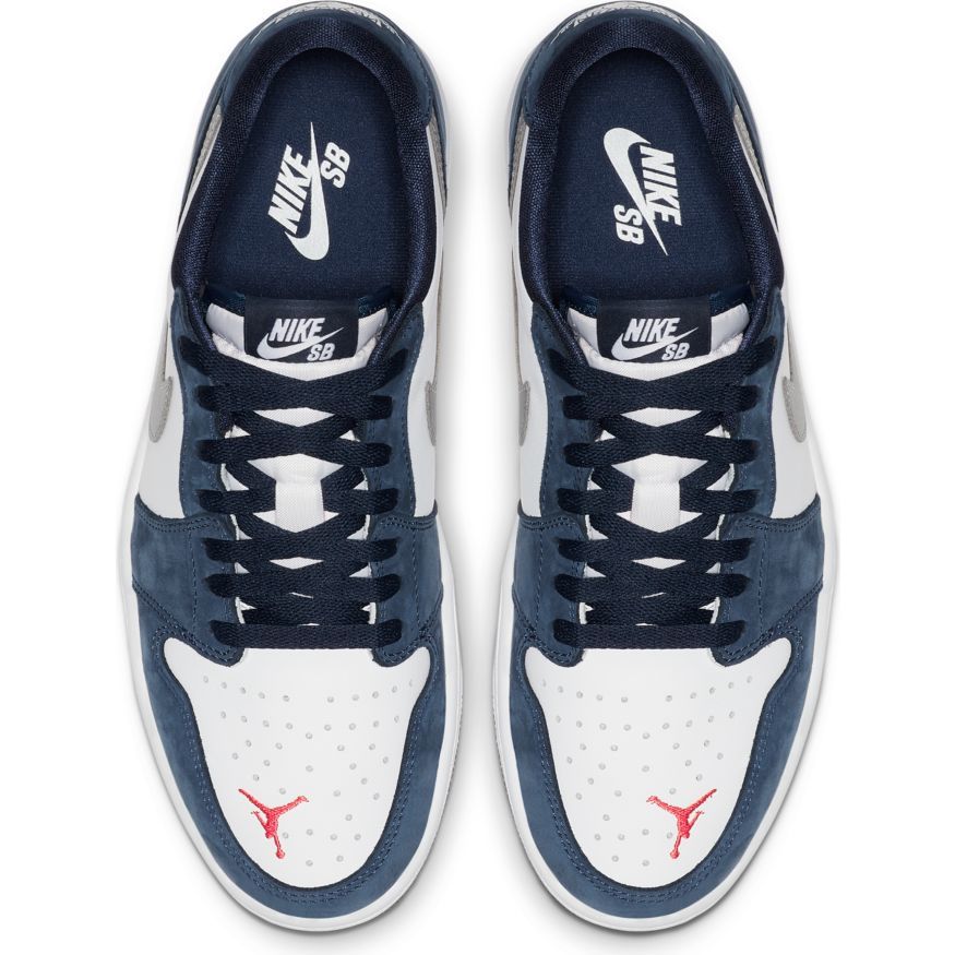 Nike SB X Air Jordan 1 Low - Midnight Navy/Metallic Silver-White