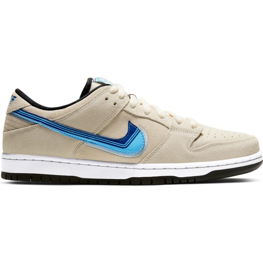 Nike SB Truck It Dunk Low Pro Skate Shoe - Light Cream/Deep Royal Blue