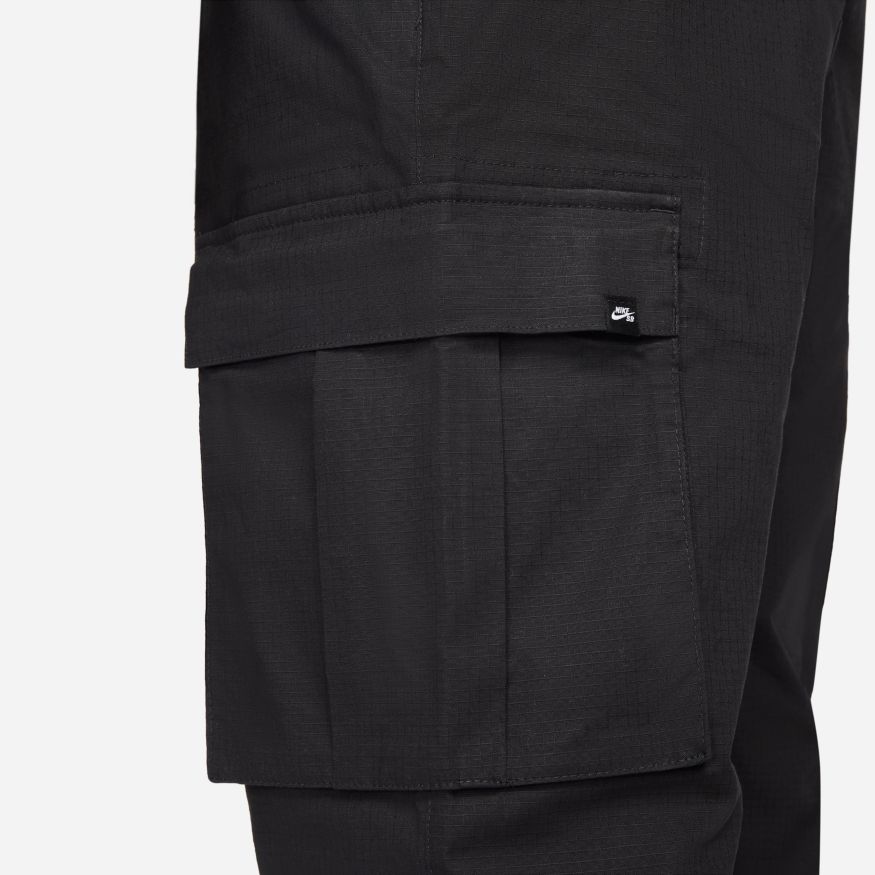 Black Ripstop Nike SB Cargo Skate Pants Detail