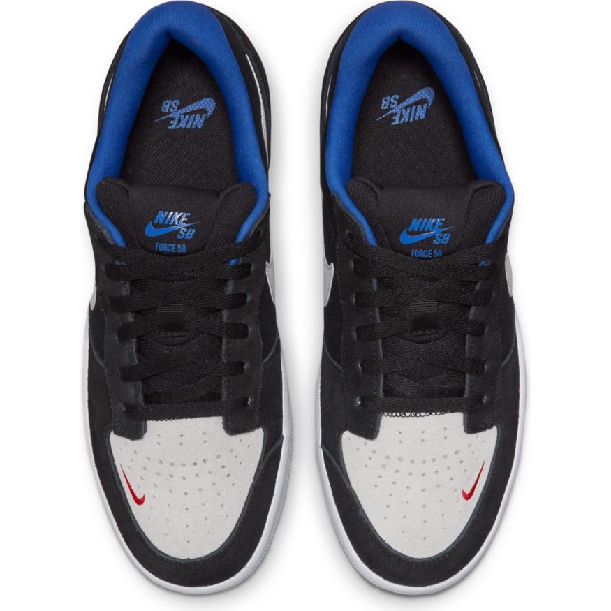 Black/Photon Dust Force 58 Nike SB Skateboarding Shoe Top