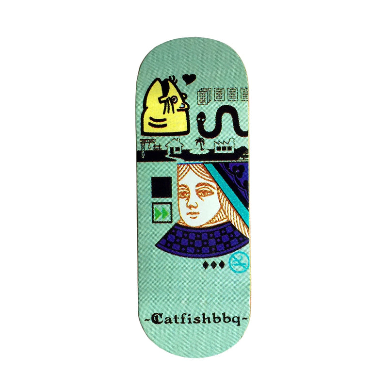 Catfishbbq Her Majesty Fingerboard Deck (Freshwater) - Teal
