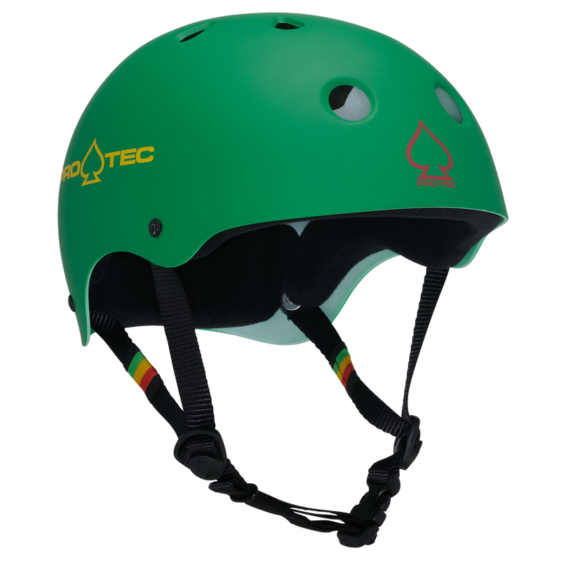 Pro-Tec Classic Skate Helmet- Rubber Rasta Green