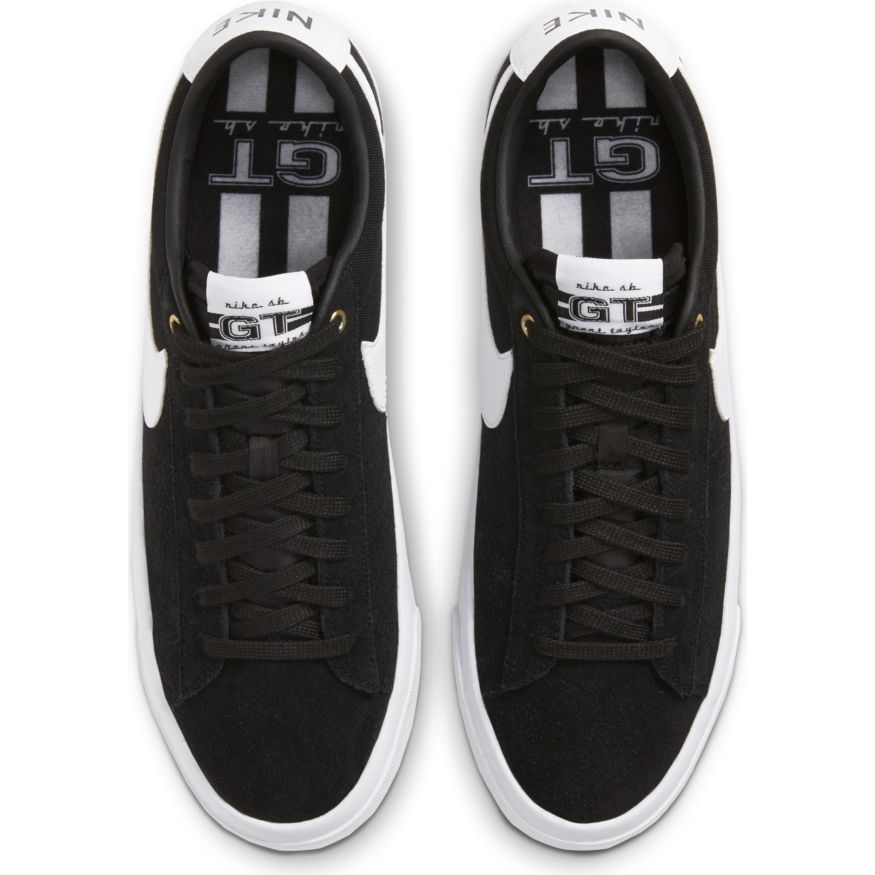 Black Grant Taylor Pro Blazer Low Nike SB Skateboarding Shoe Top