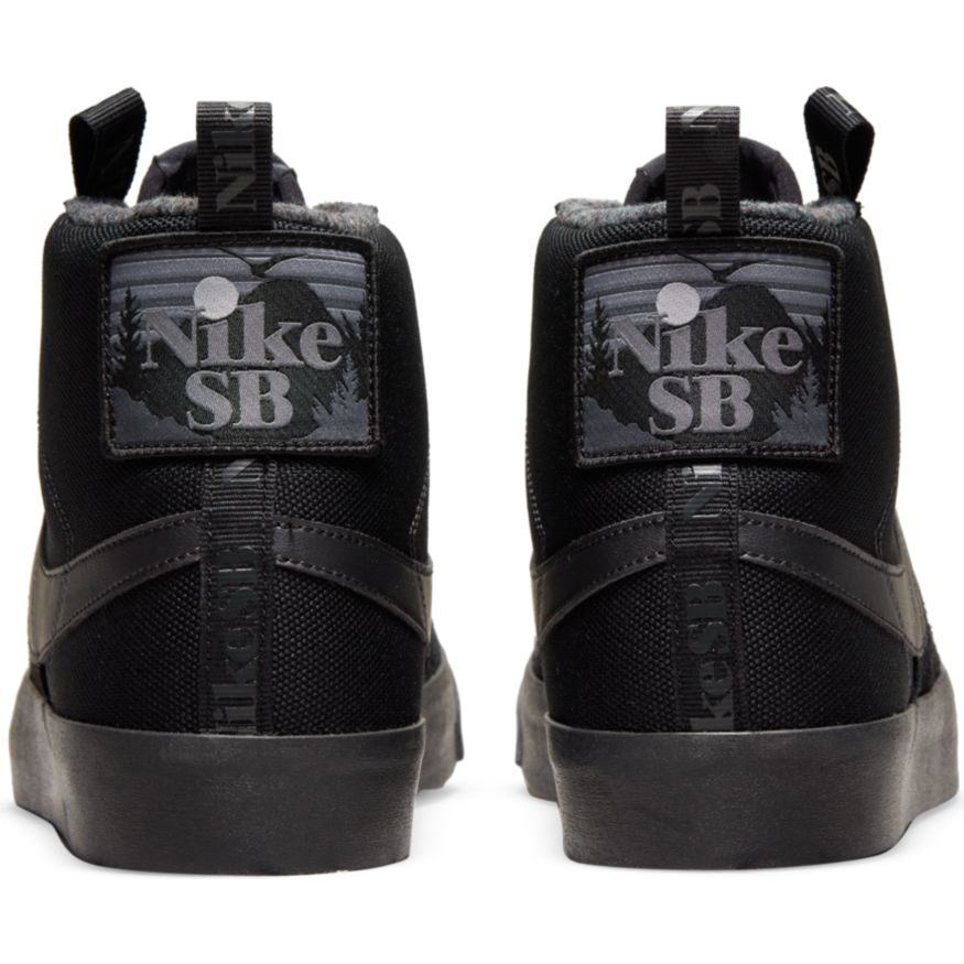 Black Premium Nike SB Blazer Mid Skateboarding Shoe Back