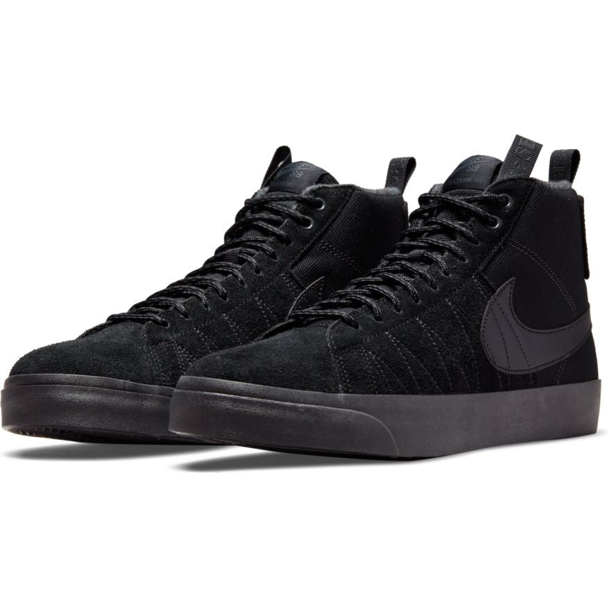 Black Premium Nike SB Blazer Mid Skateboarding Shoe Front