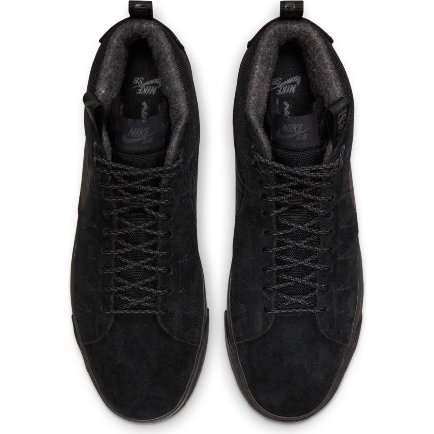 Black Premium Nike SB Blazer Mid Skateboarding Shoe Top