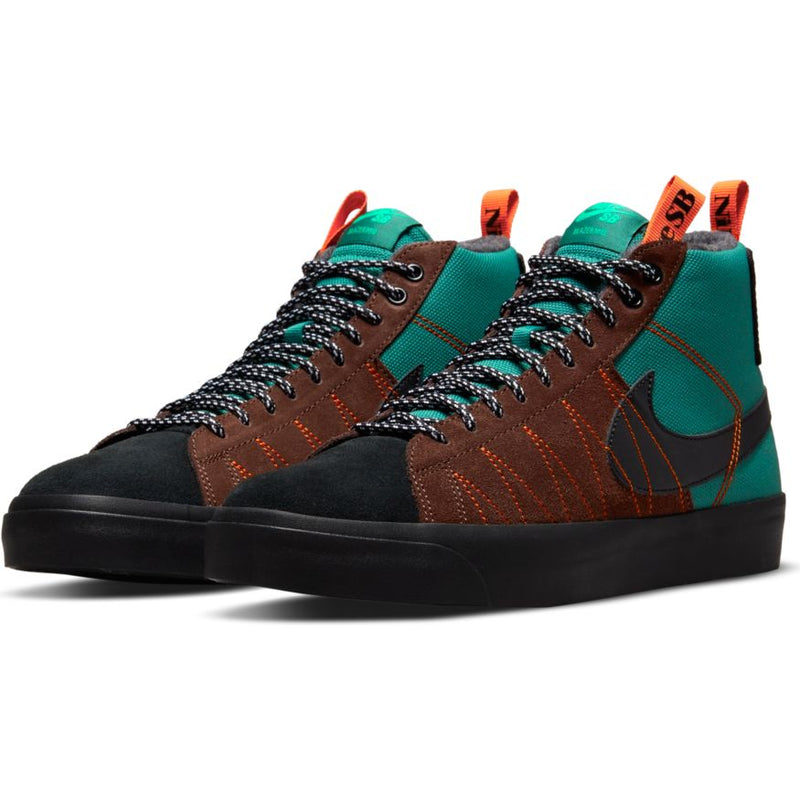 Noble Green Zoom Blazer Mid Premium Nike SB Skateboarding Shoe Front