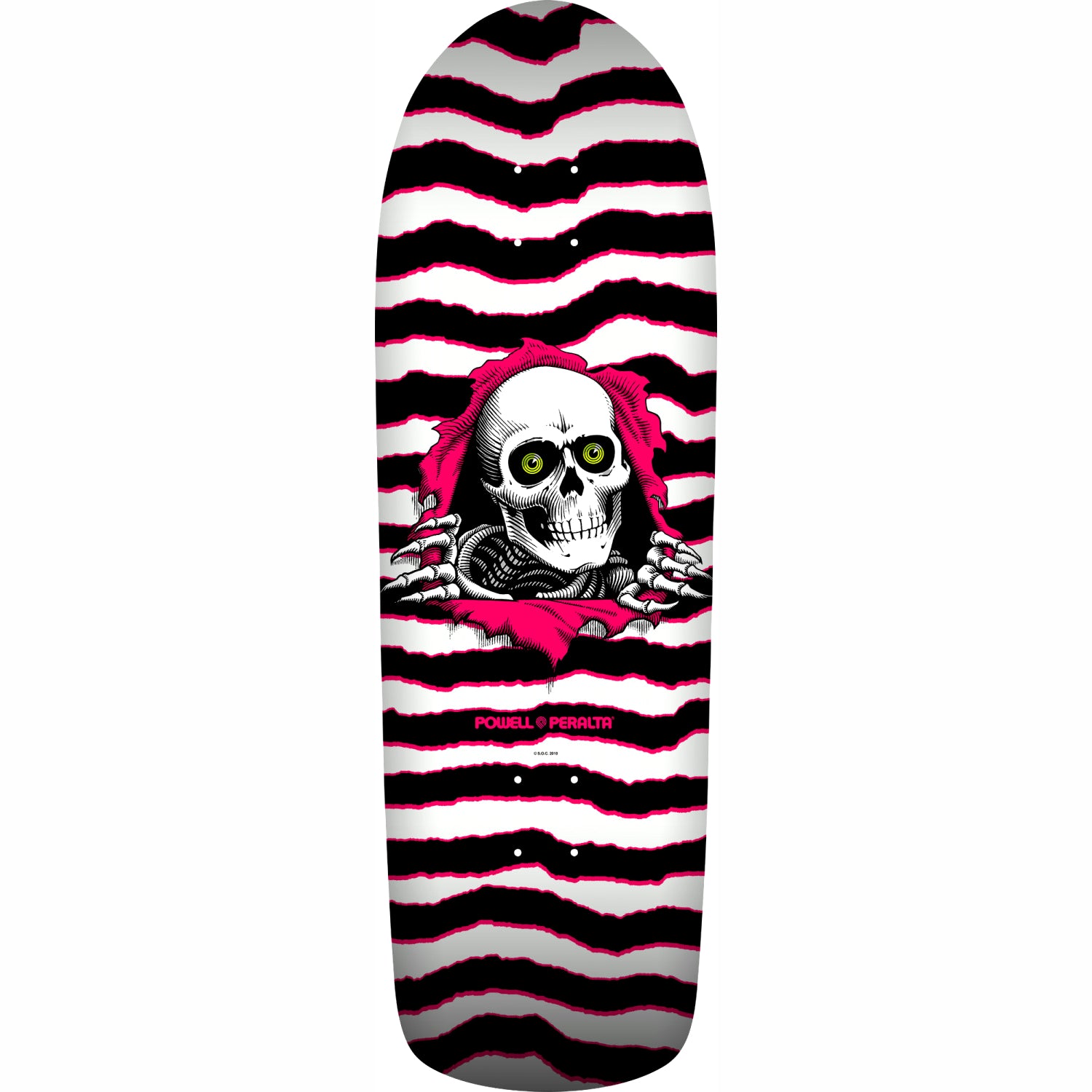White/Pink Old School Ripper Powell Peralta Skateboard Deck