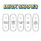 Chems x DK Yellow/Blue Rising Mummy Fingerboard Deck - Boxy Shape