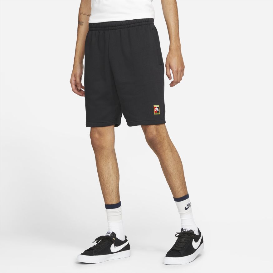 Black Graphic Fleece Nike SB Sweat Shorts