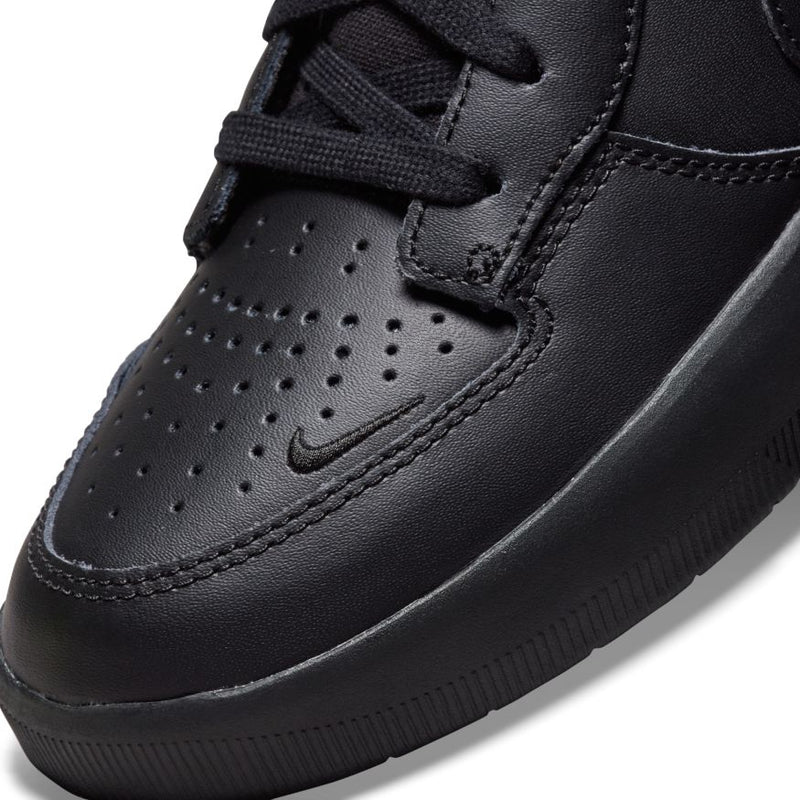 Black Leather Force 58 Nike Sb Skateboarding Shoe Detail