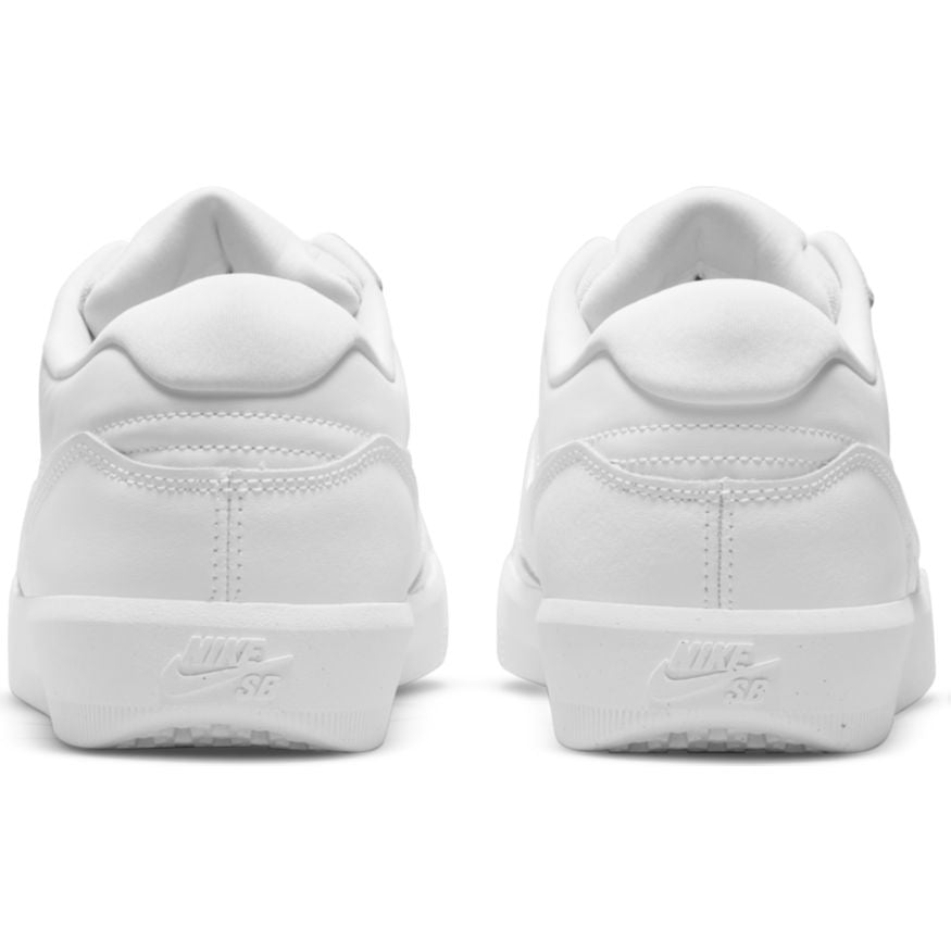 White Leather Force 58 Premium Nike SB Skateboarding Shoe Back