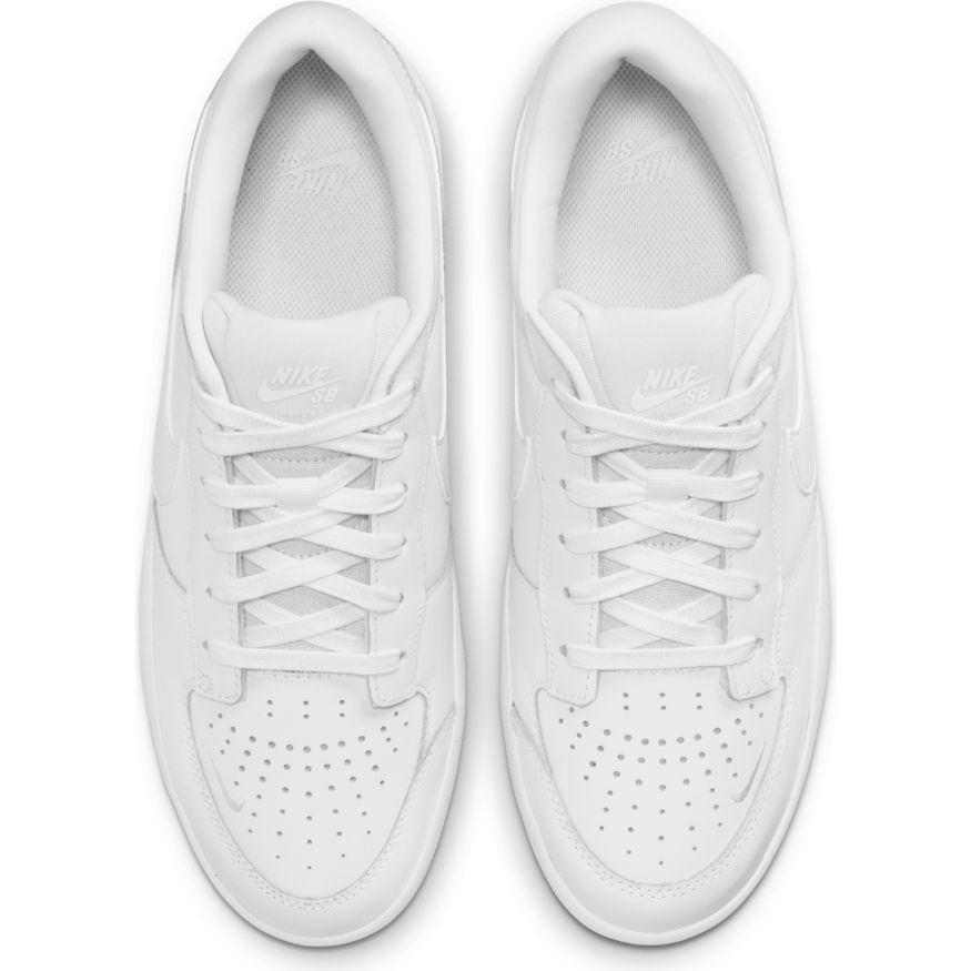 White Leather Force 58 Premium Nike SB Skateboarding Shoe Top