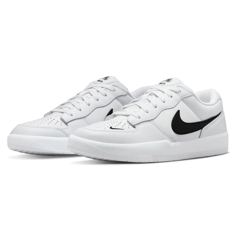 White Leather Premium Force 58 Nike SB Skate Shoe Front