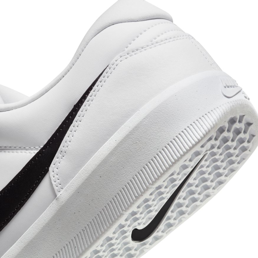 White Leather Premium Force 58 Nike SB Skate Shoe Detail