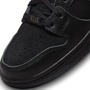 Faust Black Leather Nike SB Dunk High Pro Skateboard Shoe Detail