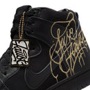 Faust Black Leather Nike SB Dunk High Pro Skateboard Shoe Detail
