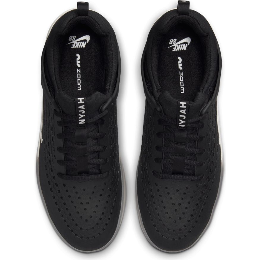 Black/White Nike SB Nyjah 3 Shoes Top View