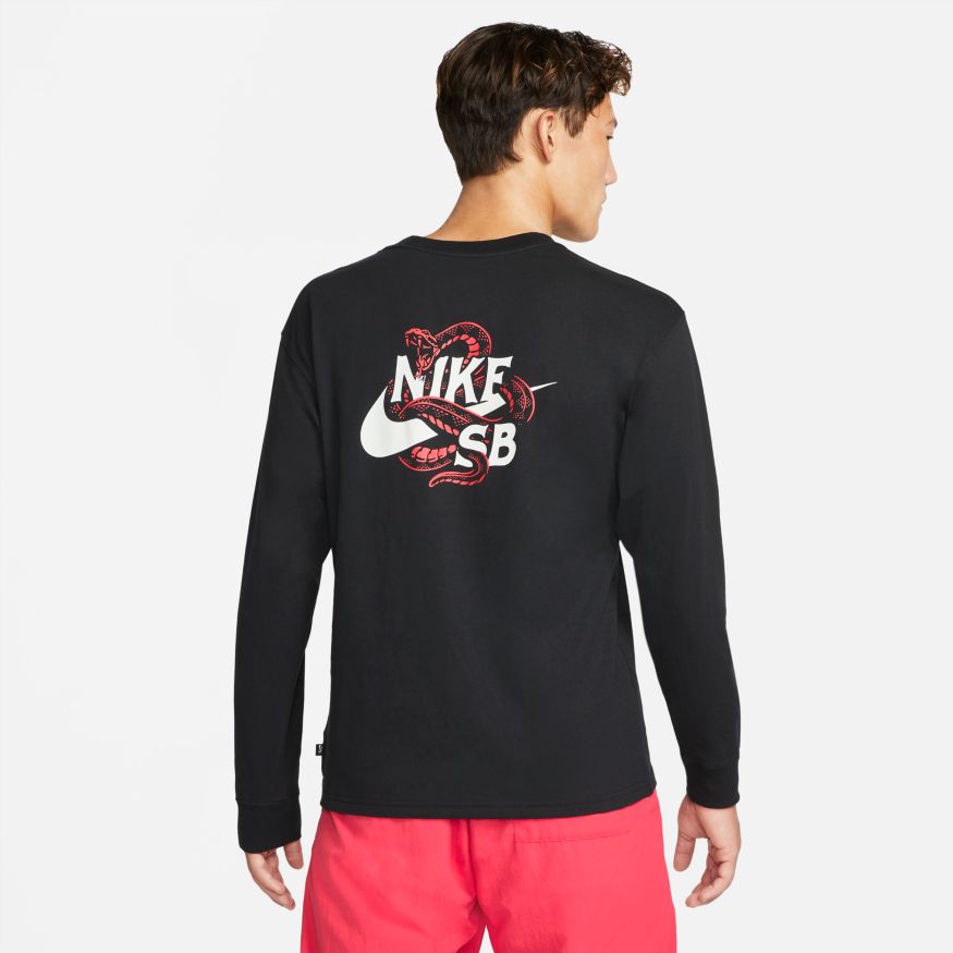 Black Nike SB Snaked Long Sleeve T-Shirt
