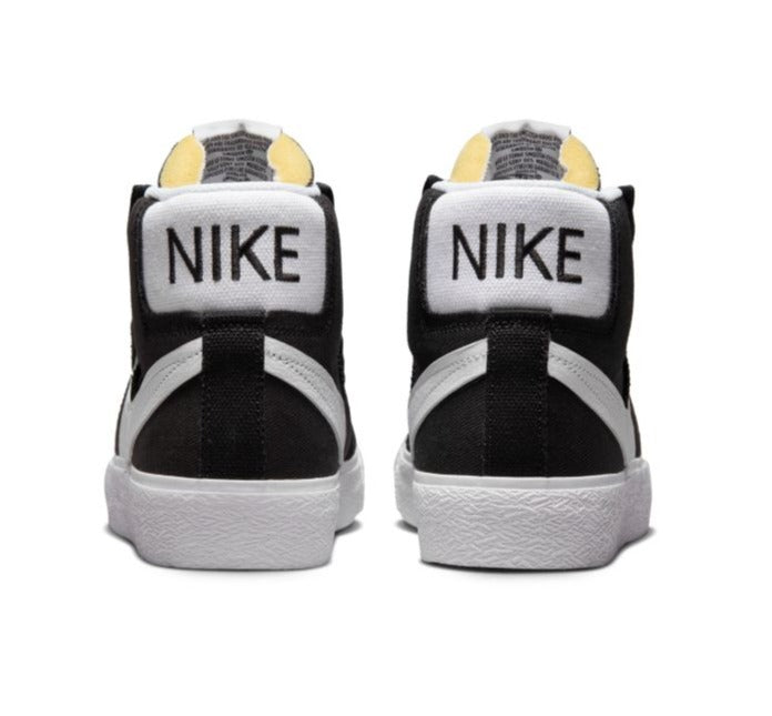 Black/White Premium Plus Blazer Mid Nike SB Skate Shoe Back