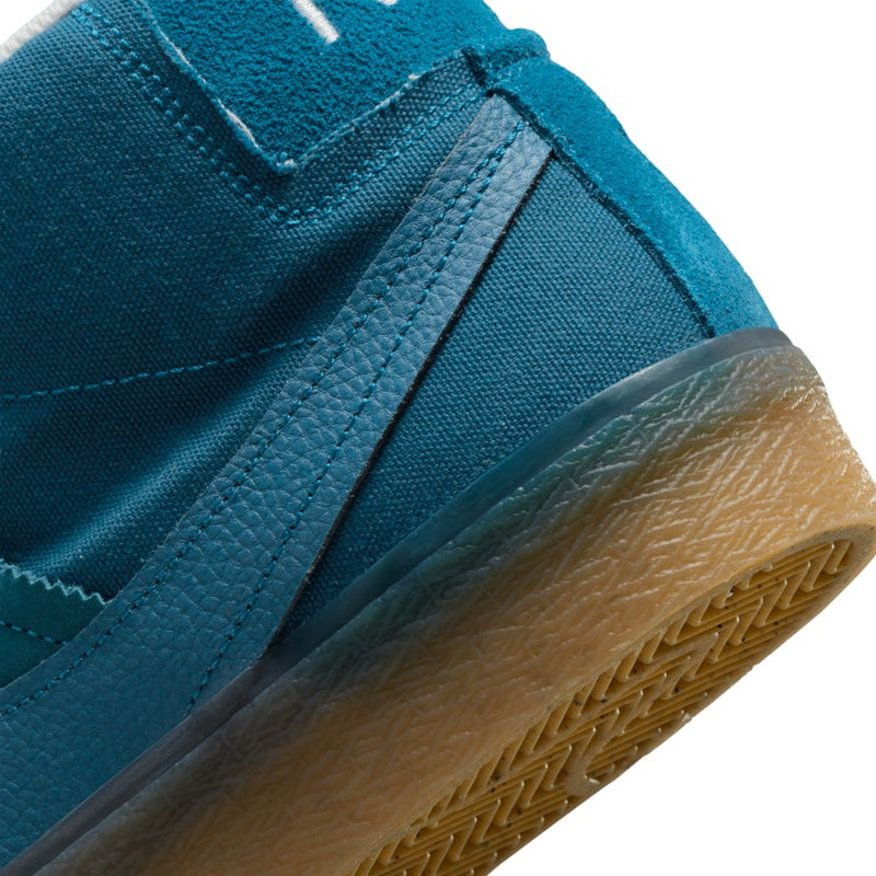 Green Abyss Premium Blazer Mid Plus Nike SB Skate Shoe Detail