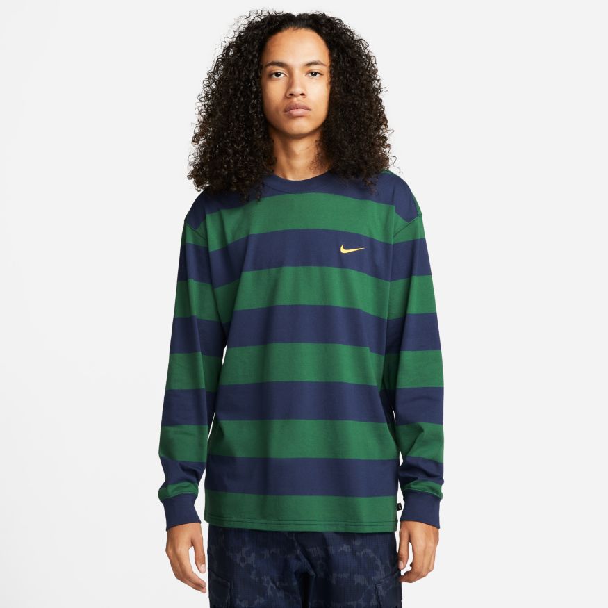 Navy/Green Striped Long Sleeve Nike SB Shirt