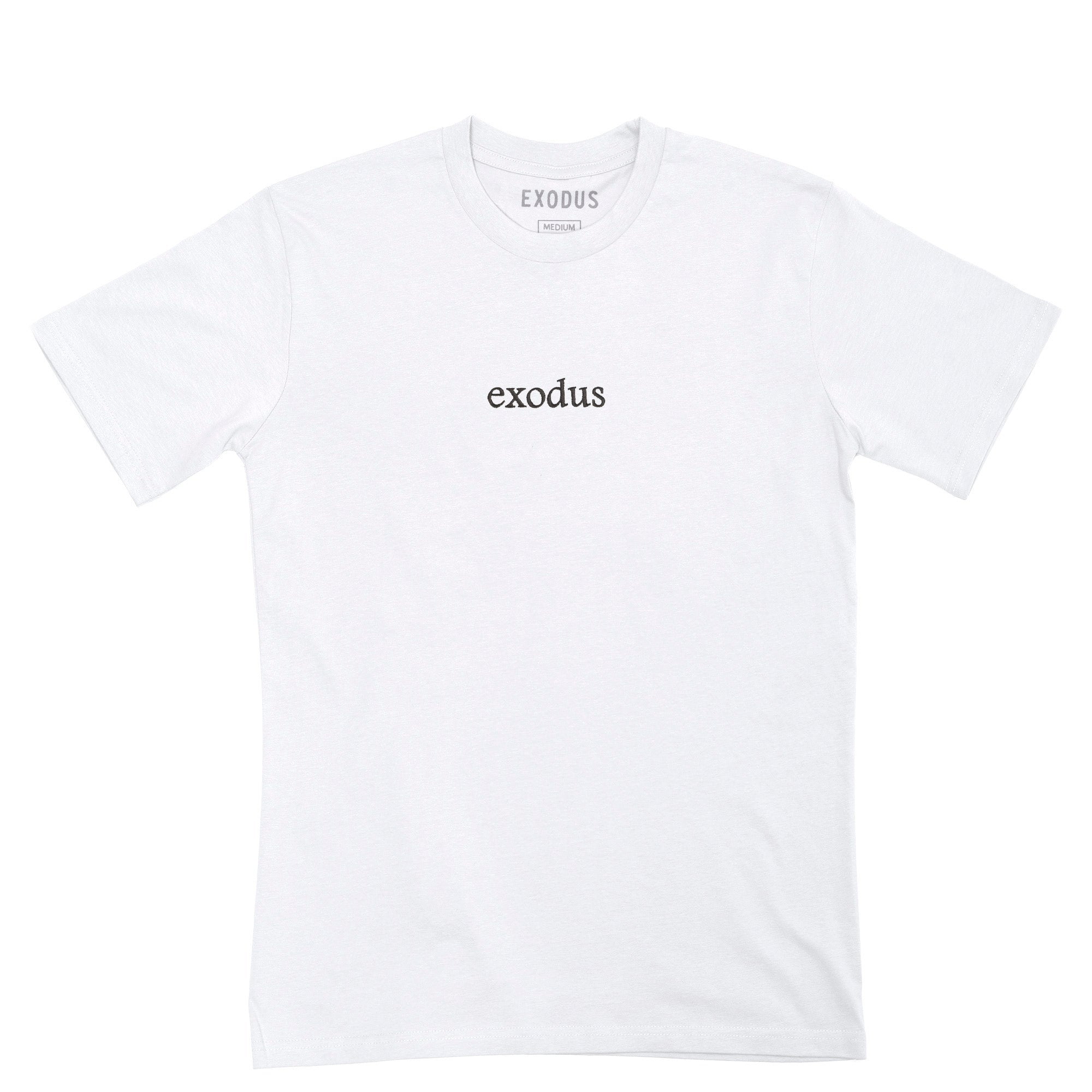 Exodus Clean Premium Embroidered Tee - White