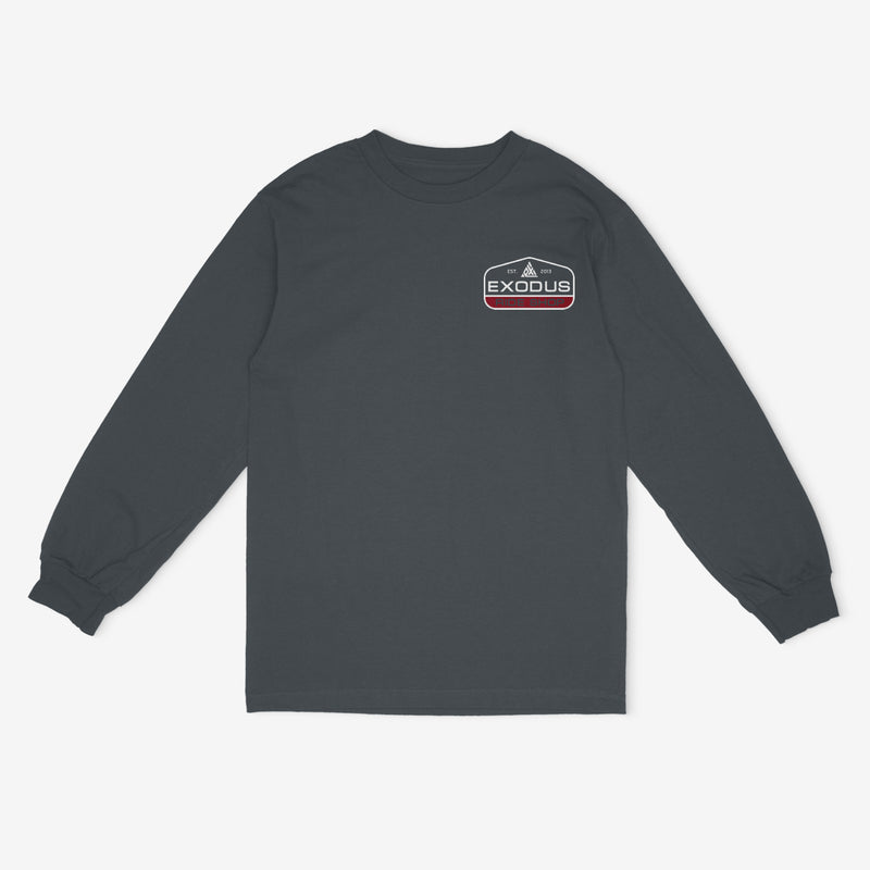 Charcoal Exodus Patch Long Sleeve Front