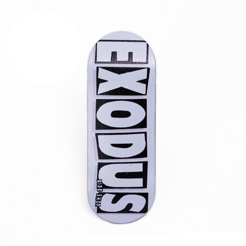 White Exodus Brand Logo Fingerboard Deck