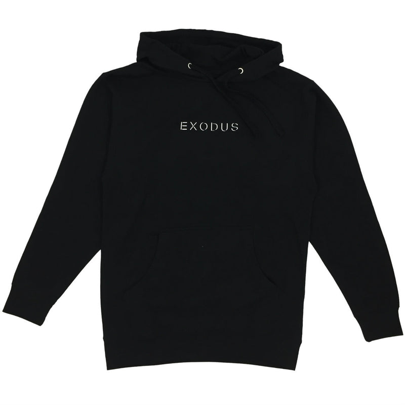 Exodus Offset Center Print Pullover Hoodie - Black