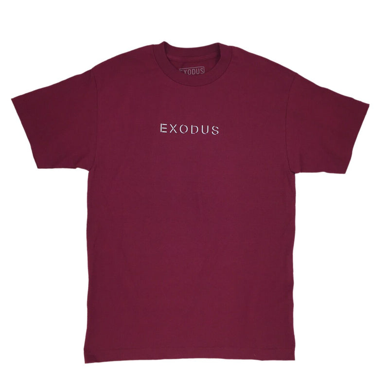 Exodus Offset Center Print Tee -  Burgundy