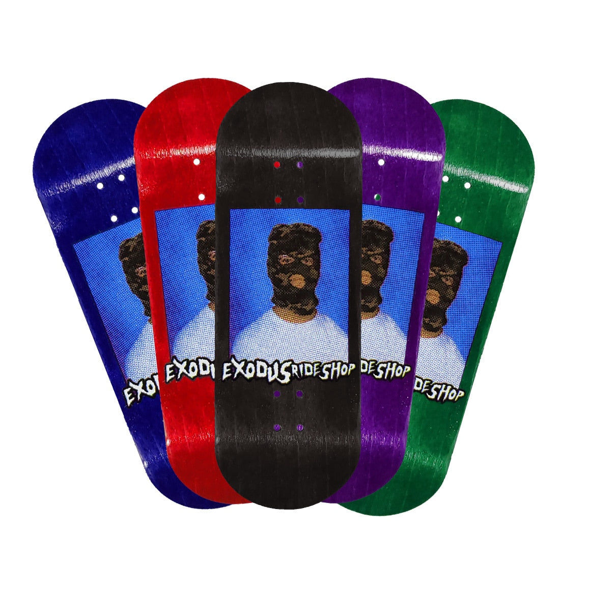 Exodus Deep Concave Ski Mask Fingerboard Deck - Assorted Stains(Single Deck)